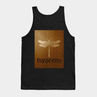 Golden dragonfly stamp design Tank Top